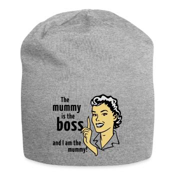 La momie est le patron et je suis la momie! - Bonnet en jersey - gris chiné - Devant