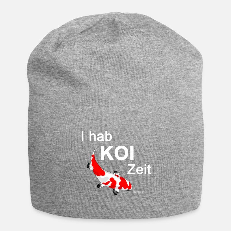 Im nächsten Leben werde ich ein Koi - Jersey-Beanie - Grau meliert
