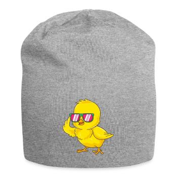 Chick Design with Sunglasses Chicken Chicken Chicken Chicken - Jersey Beanie - heather grey - Front