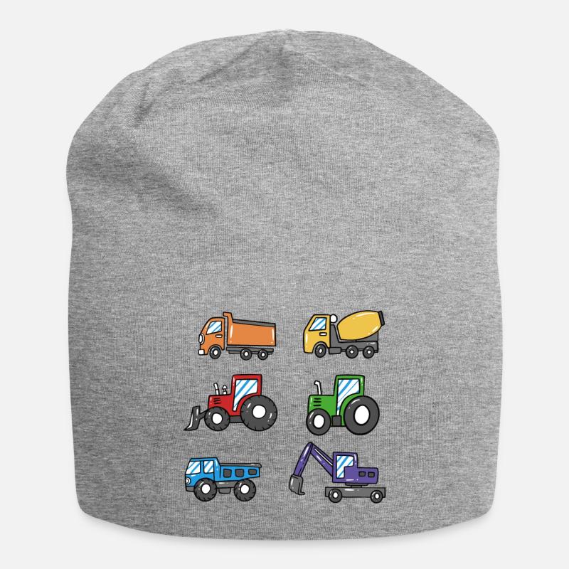 Chantier de construction de l’engin de construction Enfants - Bonnet en jersey - gris chiné