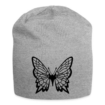 Schoener Schmetterling Design - Jersey-Beanie - Grau meliert - Vorne