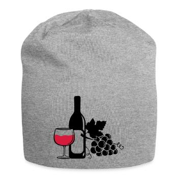 wine bottle grapes - Jersey-Beanie - Grau meliert - Vorne