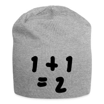 1 + 1 = 2 (One plus One Equals Two) - Jersey Beanie - heather grey - Front