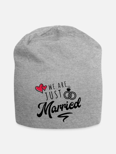 we are just married - Jersey-Beanie - Grau meliert