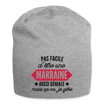 pas facile d'être une marraine aussi géniale - Bonnet en jersey - gris chiné - Devant