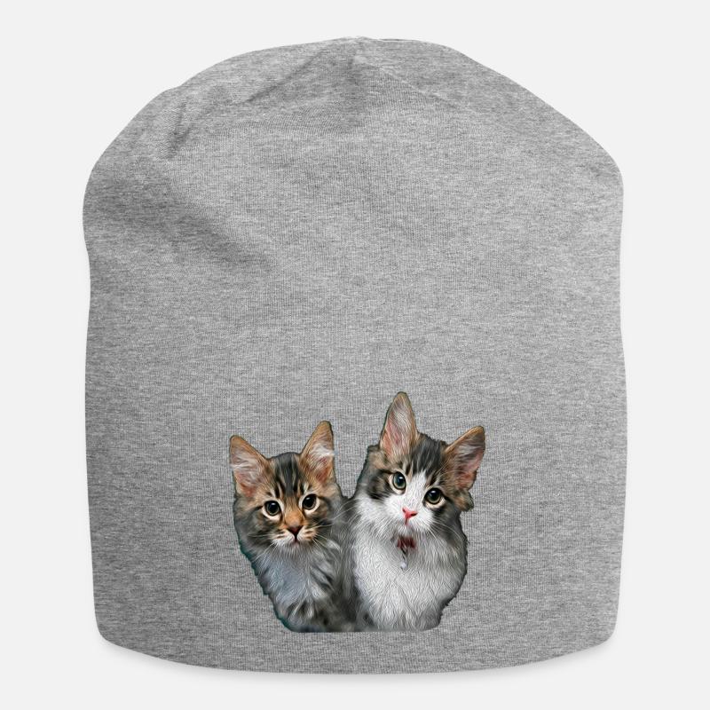 Chatons - Bonnet en jersey - gris chiné