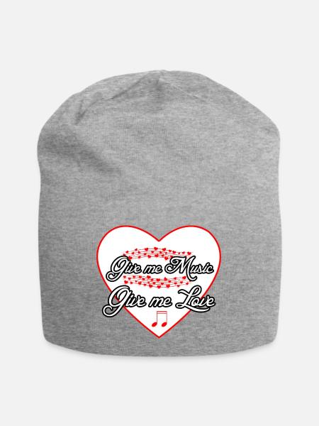 Musik Liebe Musiker Musical Sprüche - Jersey-Beanie - Grau meliert