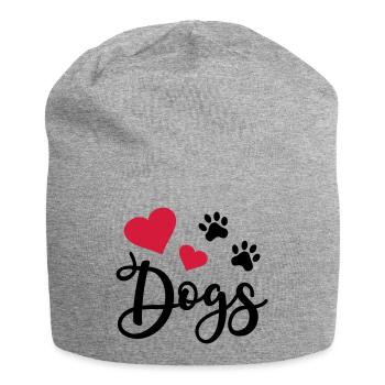 Chien Patte Patte de chien amoureux des chiens - Bonnet en jersey - gris chiné - Devant