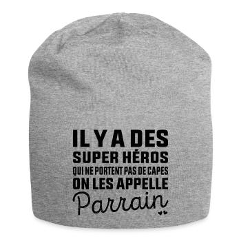 Super Héros sans Cape Parrain - Bonnet en jersey - gris chiné - Devant