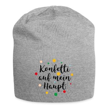 Konfetti auf mein Haupt - Jersey-Beanie - Grau meliert - Vorne