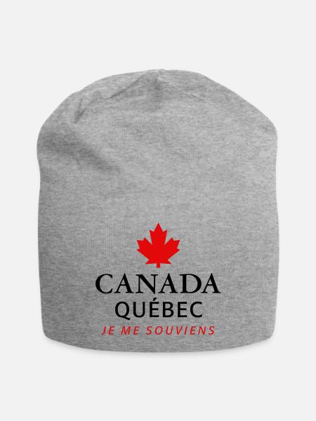 Kanada Québec Maple Leaf Ahornblatt J’aime le Canada - Bonnet en jersey - gris chiné