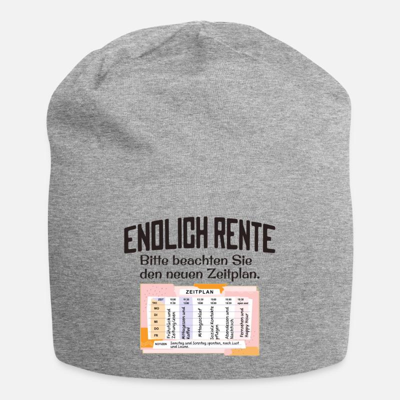 Endlich Rente Zeitplan Tagesablauf Wochenplan - Jersey-Beanie - Grau meliert