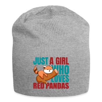 NUR EIN MÄDCHEN, DAS ROTE PANDAS LIEBT - Jersey-Beanie - Grau meliert - Vorne