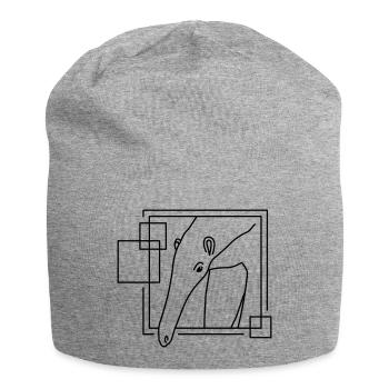Fourmilier en forme géométrique - Conception d’art au trait - Bonnet en jersey - gris chiné - Devant