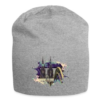 Cologne Cathédrale de Cologne Allemagne Ville Skyline Splash - Bonnet en jersey - gris chiné - Devant