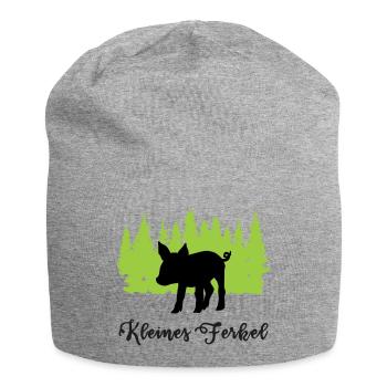 "Kleines Ferkel: Niedliche Verspieltheit" - Jersey-Beanie - Grau meliert - Vorne