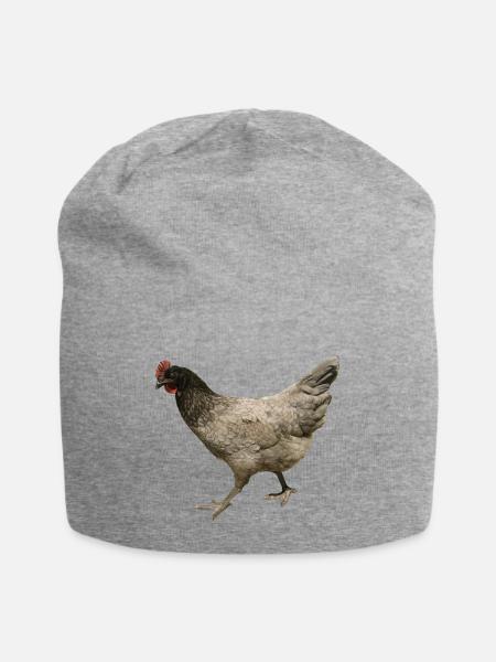 graues Huhn - Jersey-Beanie - Grau meliert