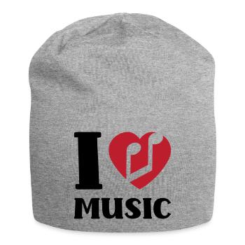 I love music - Jersey-Beanie - Grau meliert - Vorne