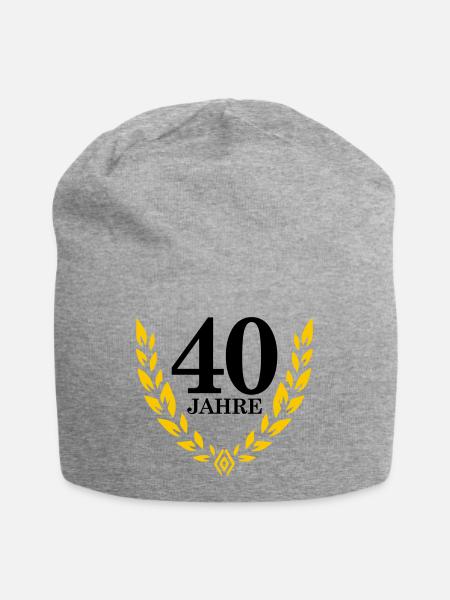 Jubiläum 40 Jahre Lorbeerkranz - Jersey-Beanie - Grau meliert