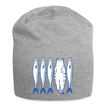 White Cat & Company - Jersey Beanie - heather grey - Front