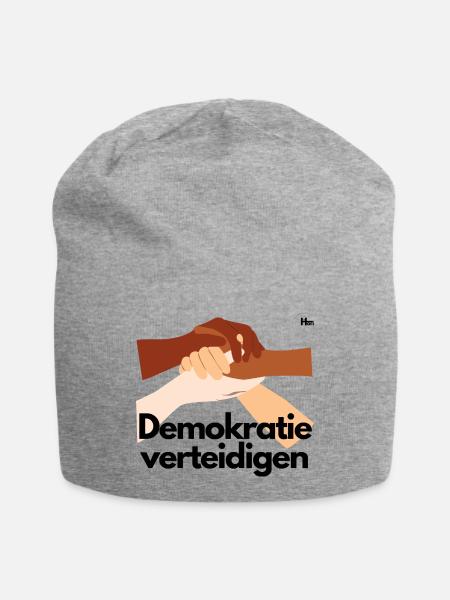Demokratie verteidigen - Jersey-Beanie - Grau meliert
