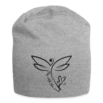 Zauberhafte wilde Libelle "Fly with the Wind“ - Jersey-Beanie - Grau meliert - Vorne