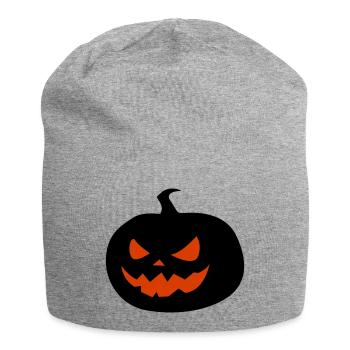 Citrouille effrayante Halloween - Bonnet en jersey - gris chiné - Devant