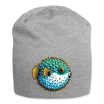 Kugelfisch - Jersey-Beanie - Grau meliert - Vorne