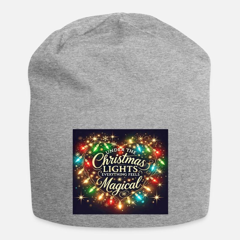 Under TheChristmas Lights Everything Feels Magical - Jersey-Beanie - Grau meliert