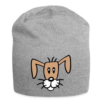 Hund Gesicht Kleiner Glücklicher Welpe Haustier - Jersey-Beanie - Grau meliert - Vorne