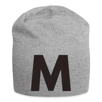 M - Jersey-Beanie - Grau meliert - Vorne