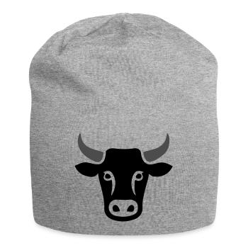 Kuh Rind Kopf - Jersey-Beanie - Grau meliert - Vorne