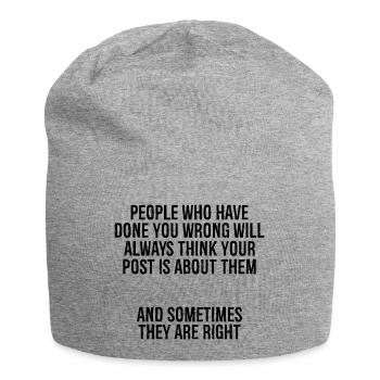 people who have done you wrong will always thin - Jersey Beanie - heather grey - Front