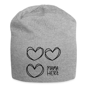 Cœur de maman - Bonnet en jersey - gris chiné - Devant
