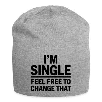 Single Sprüche Singles Lustiges Single Geschenk - Jersey-Beanie - Grau meliert - Vorne