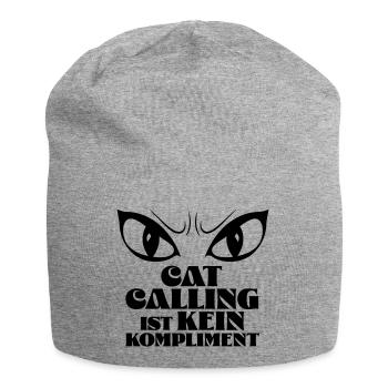 Catcalling is not a compliment! - Jersey Beanie - heather grey - Front