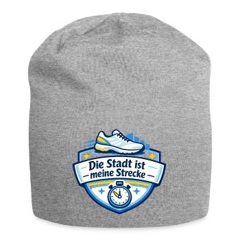 Stadtlauf Sticker Meine Strecke - Jersey-Beanie - Grau meliert - Vorne