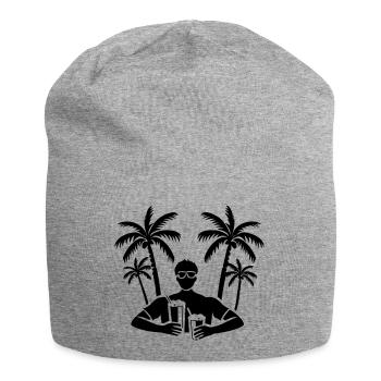 Booze Holiday Party Palm Trees - Jersey Beanie - heather grey - Front