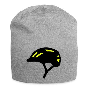Bicycle Helmet Silhouette - Jersey Beanie - heather grey - Front