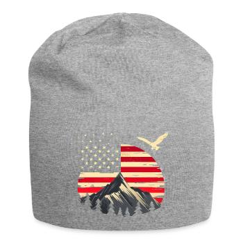 Hiking Patriotic Mountain Trail Backpacking Americ - Jersey Beanie - heather grey - Front