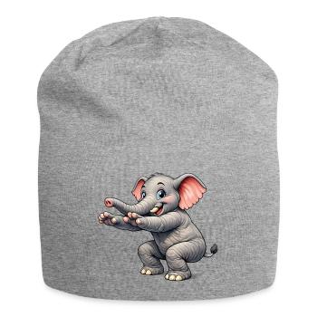 Éléphant pratiquant des sports - Bonnet en jersey - gris chiné - Devant