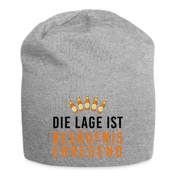 Die Lage ist besäufniserregend, Bierflaschen, Fasc - Jersey-Beanie - Grau meliert - Vorne