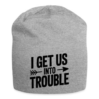 Ich bringe uns in Schwierigkeiten - Jersey-Beanie - Grau meliert - Vorne