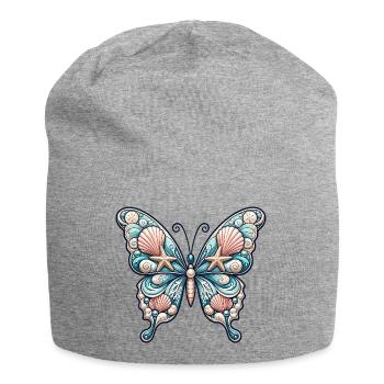 Sea Wings Butterfly Shells - Jersey Beanie - heather grey - Front