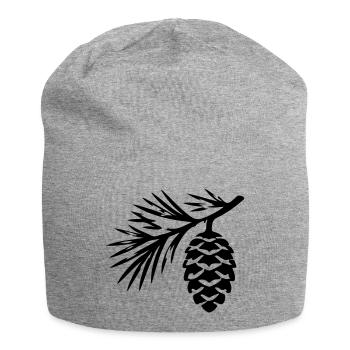 Tannenzapfen Zweig - Jersey-Beanie - Grau meliert - Vorne