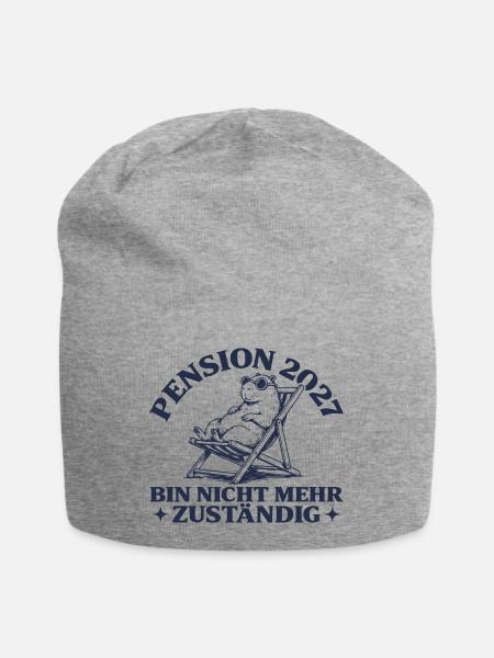 Pension 2027 Abschied Capybara im Liegestuhl - Jersey-Beanie - Grau meliert