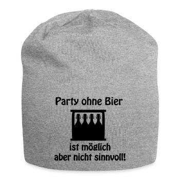 Party Bier - Jersey-Beanie - Grau meliert - Vorne