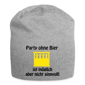 Gelbe Bierflaschen Silhouetten Rack - Jersey-Beanie - Grau meliert - Vorne