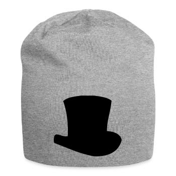 Zylinder - Jersey-Beanie - Grau meliert - Vorne