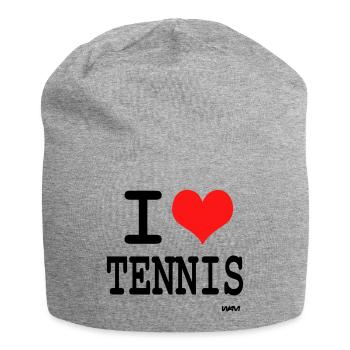 i love tennis by wam - Jersey Beanie - heather grey - Front